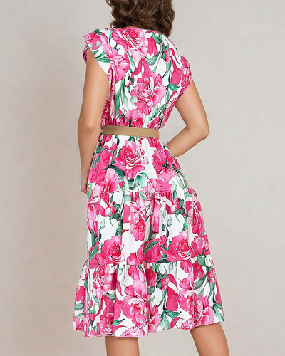 Royalfashion Жіноча сукня міді з квітковим принтом