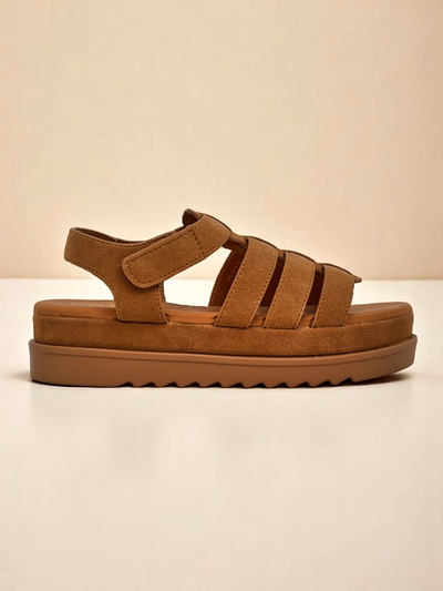 Жіночі сандалі Callista Camel на платформі Royalfashion екологічна шкіра