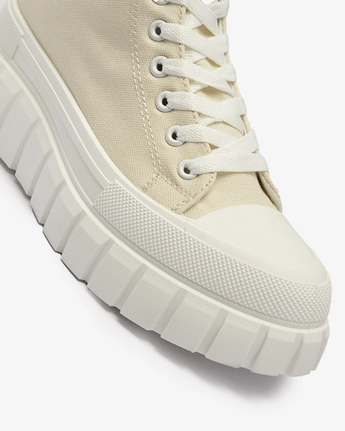 Жіночі кеди на високій платформі бежевого кольору Kivda- Взуття