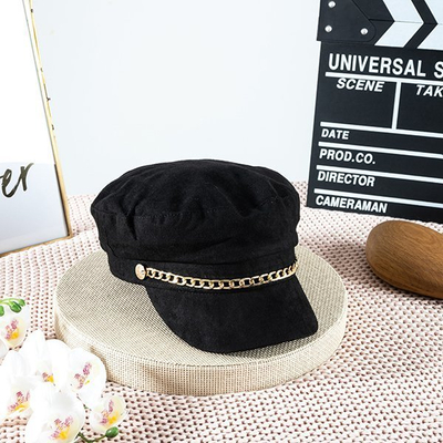 Жіночий чорний берет із козирком - Шапки
