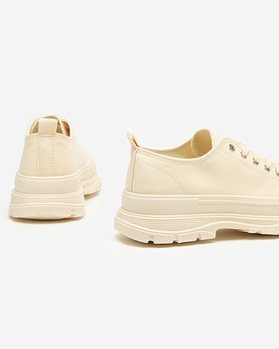 OUTLET Béžové dámské sportovní tenisky Ohema - Obuv