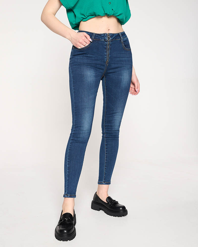 Tmavě modré dámské úzké džíny - Oblečení
