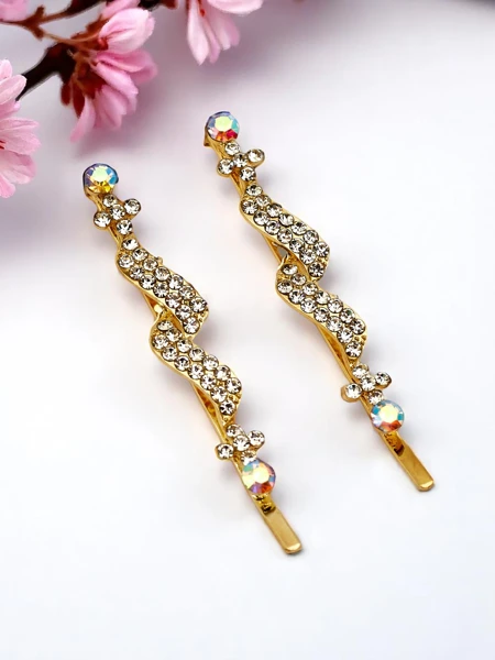 Royalfashion Шпильки для волосся з кристалами Crystal Glow