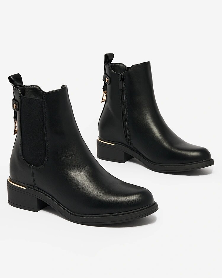 Royalfashion Černé dámské kozačky a'la sztyblety z ekokůže Frince