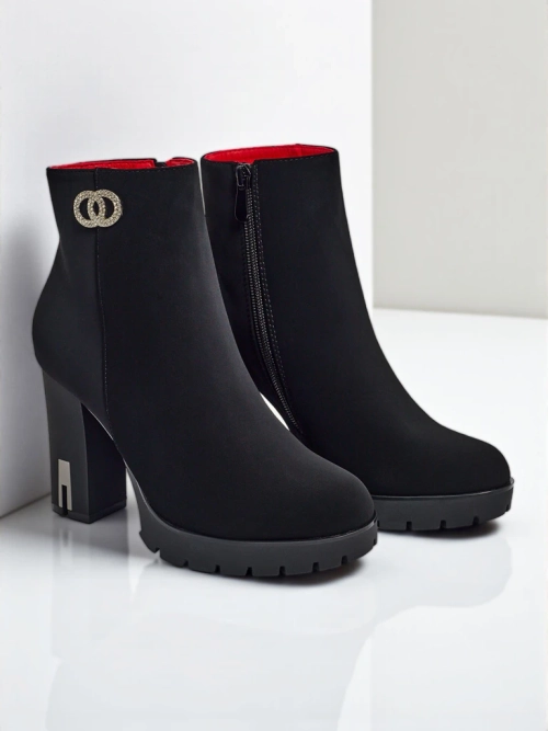 Ботильйони жіночі з матової екошкіри на підборах-стовпчику Olivane