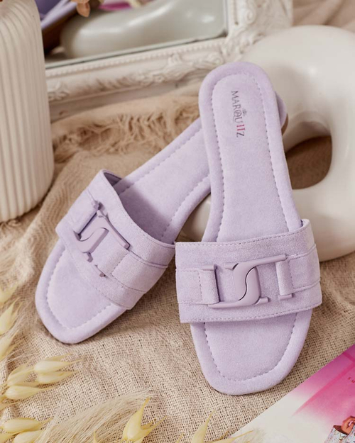 Фіолетові жіночі шльопанці Royalfashion з пряжкою Rydr
