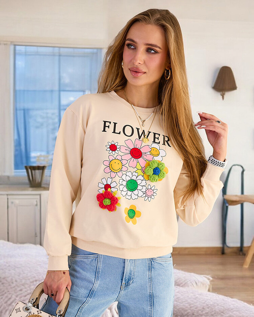 Жіночий бавовняний світшот з тонким принтом Royalfashion