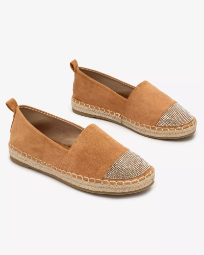 OUTLET Royalfashion Světle hnědé dámské espadrilky se zirkony Iterica