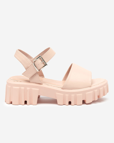 OUTLET Бежеві та рожеві жіночі босоніжки на більш товстій підошві Nerile - Туфлі