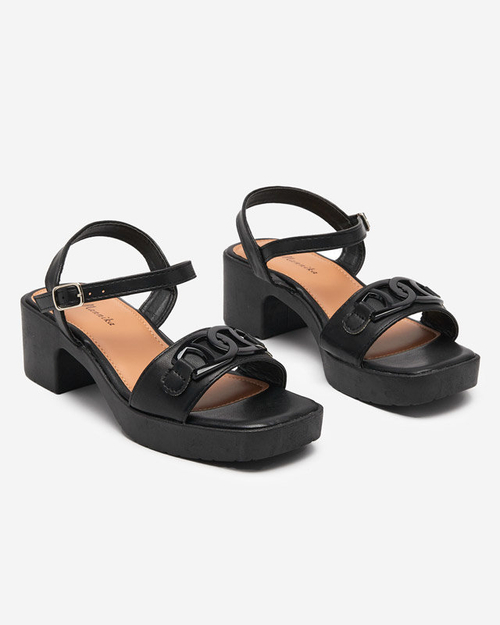 Чорні жіночі босоніжки на підборах Frokio