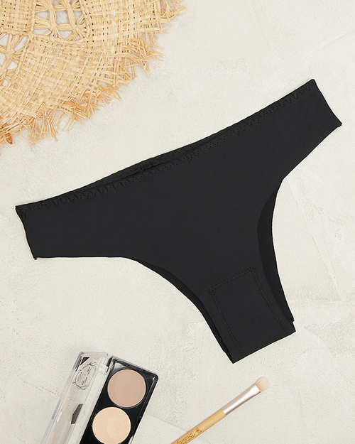 Чорні жіночі гладкі трусики-бра - Нижня білизна