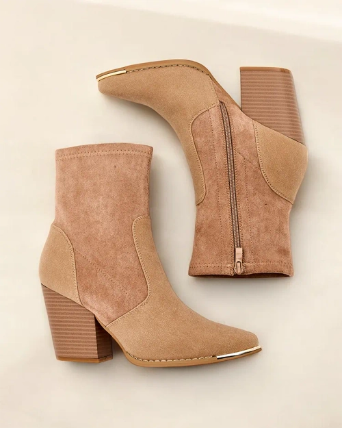 Жіночі еко-замшеві чоботи на пости Royalfashion Gris