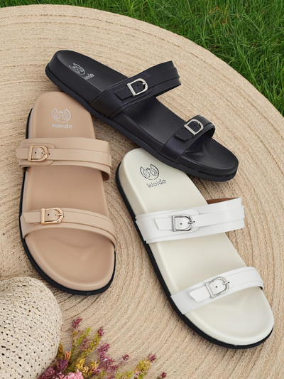Royalfashion Dámské pantofle z ekokůže EcoTwins Slides