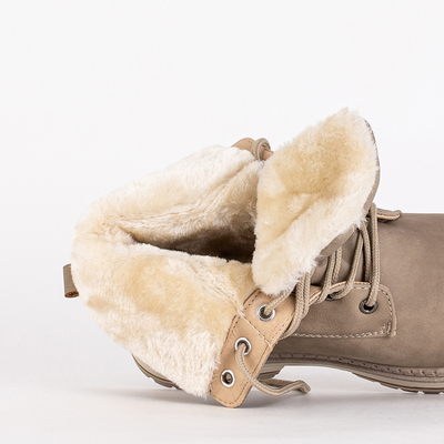 Dámské béžové matné kozačky Misqa- Footwear