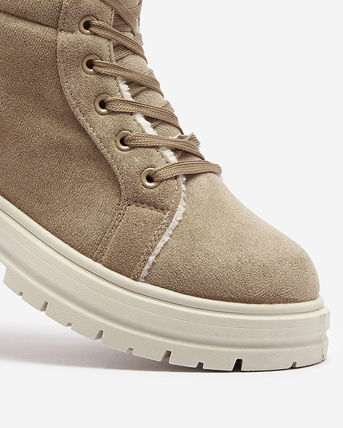 Жіночі утеплені черевики-трапери коричневого кольору Tivica - Взуття