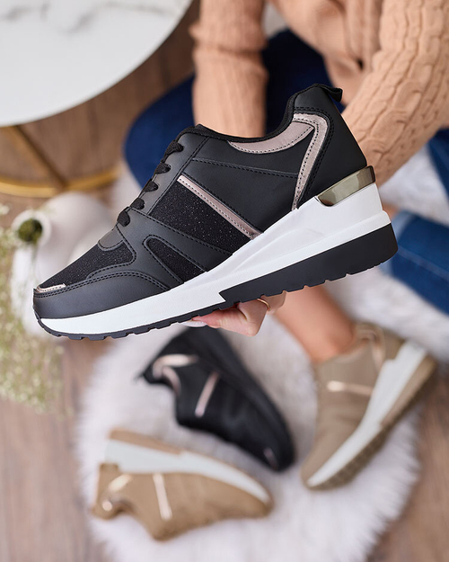 Royalfashion Бежево-коричневі жіночі спортивні кросівки на платформі Lacyrllia