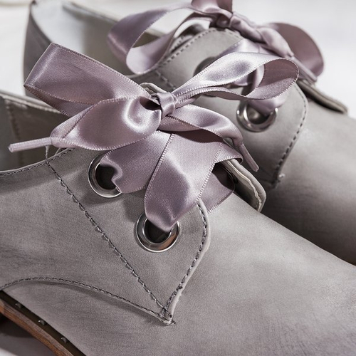 OUTLET Сірі туфлі на стрічці Zina - Взуття