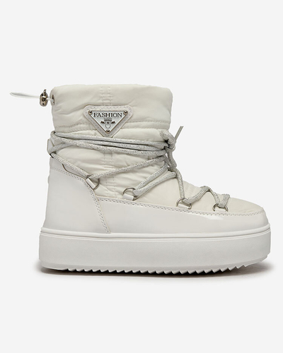 Royalfashion Dětské nazouvací boty a'la snow boots v bílé barvě Asifa