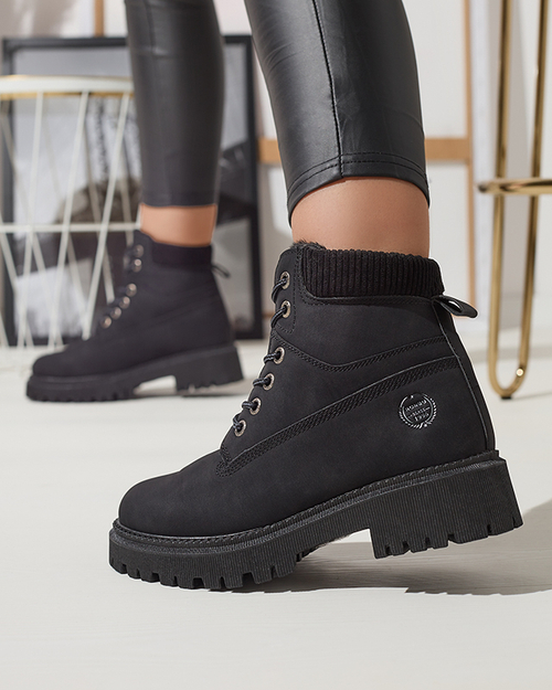 Чорні жіночі утеплені черевики-трапери Teruna - Взуття