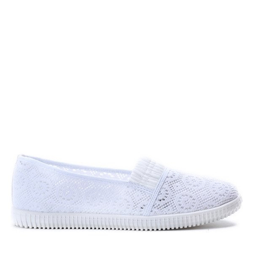 Białe slip on Baolikang- Obuwie