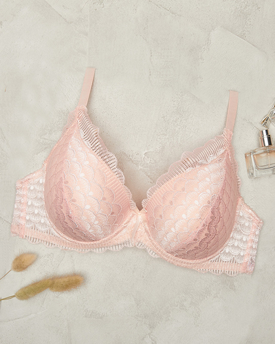 Růžová dámská vyztužená podprsenka s koksem - Spodní prádlo