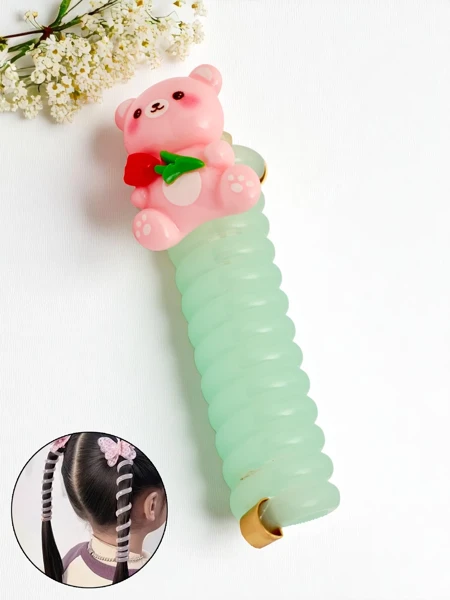 Royalfashion Gumička do vlasů spirála s medvídkem Teddy Twist