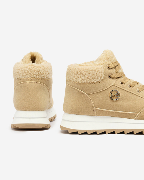 Royalfashion Жіночі утеплені спортивні черевики світло-коричневого кольору Cerrto