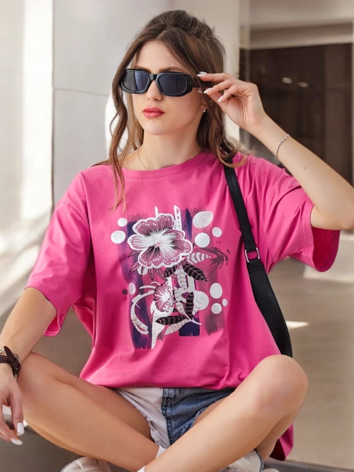 Royalfashion Жіноча бавовняна футболка з принтом