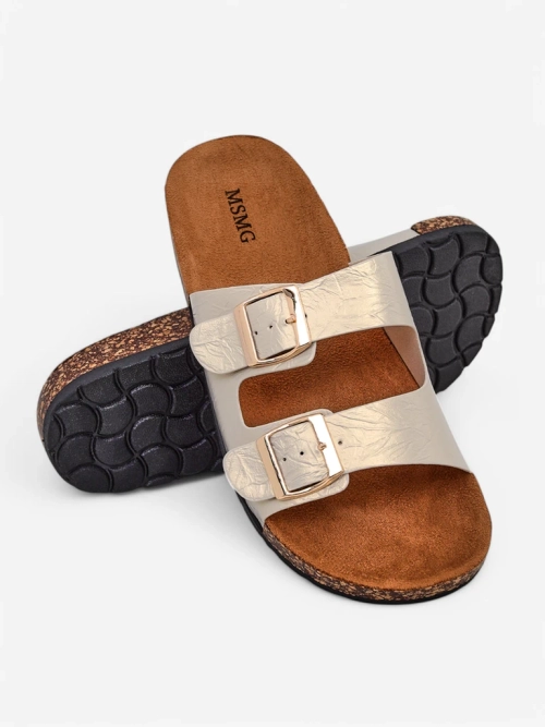 Жіночі золоті сандалі Ariadne Eco з плоскою підошвою на літо