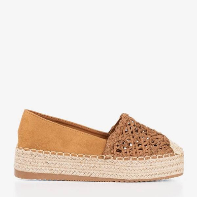 OUTLET Hnědé espadrilky na platformě Lepusa - Obuv