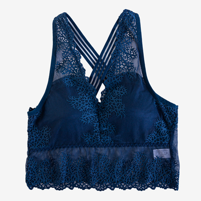 Námořnická modrá krajková braletová podprsenka - Spodní prádlo