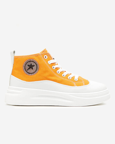 Жіночі високі кеди гірчичного кольору Shistar