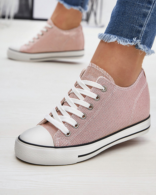 Рожеві жіночі кеди на прихованому якорі з блискучою ниткою Seggat- Footwear
