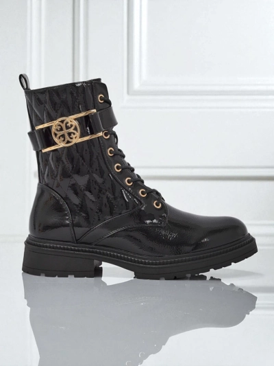 Pikované dámské kotníkové boty z ekologické kůže lakované Opal Verge