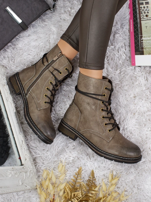 Еко шкіряні шнуровані жіночі ботфорти Ravonna