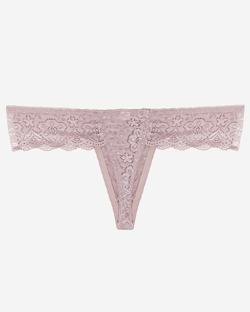 Темно-рожеві жіночі мереживні стрінги з написами - Нижня білизна