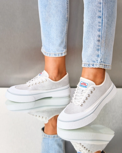 Royalfashion Світло-сірі жіночі кеди на платформі Ferriva