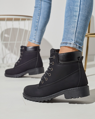 Dámské zateplené traperky v černé barvě Fanhet- Footwear