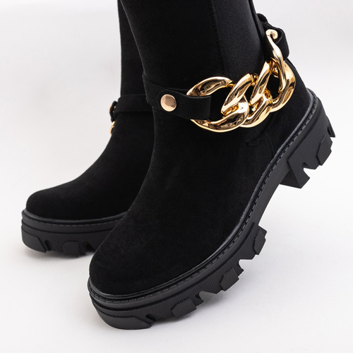 Чорні жіночі черевики з оздобленням Emilita