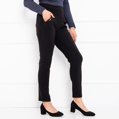Černé dámské hladké PLUS SIZE treggings- Oblečení