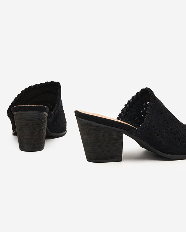 Černé dámské boty na vysokém podpatku Aqarion - Obuv