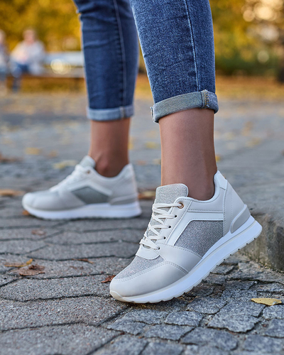 Béžové dámské sportovní tenisky se třpytkami Berilan - Obuv