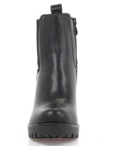 Czarne botki na słupku - Obuwie