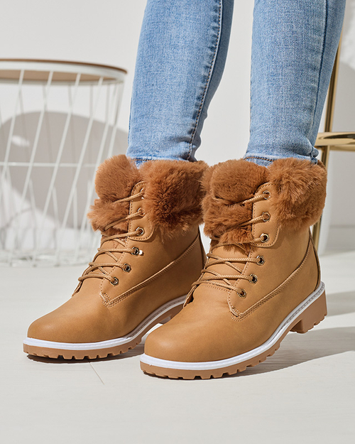 Класичні жіночі черевики снігоходи з верблюжої тауни - Взуття
