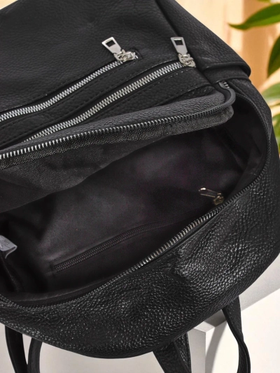 Pletený Dámský Batoh AURELIA od Królewska Moda z Ekokůže Černý