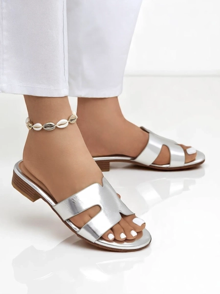 Royalfashion Dámské pantofle na ploché podrážce SilverEase