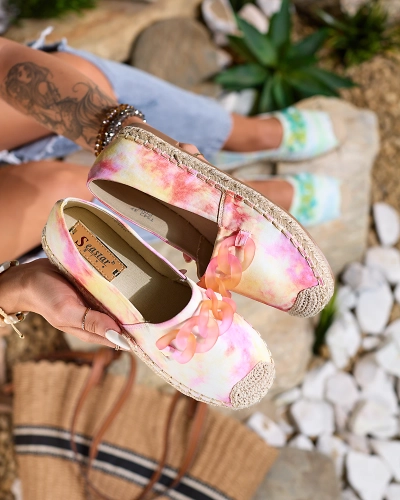 Royalfashion Růžové dámské espadrilky s potiskem Serffio