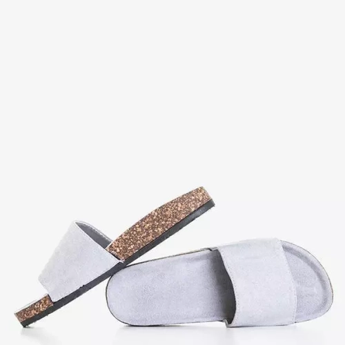 OUTLET Сірі жіночі тапочки Ratia - Взуття