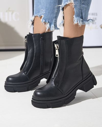 OUTLET Dámské zateplené černé vysoké kozačky Slovys- Obuv