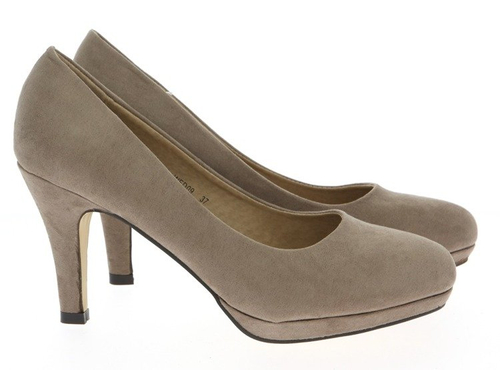 Brązowe czółenka na platformie - Obuwie